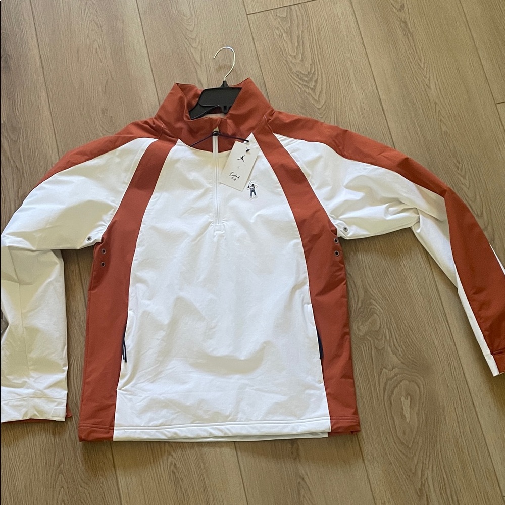 Jordan Red and White Quarter-Zip Pullover